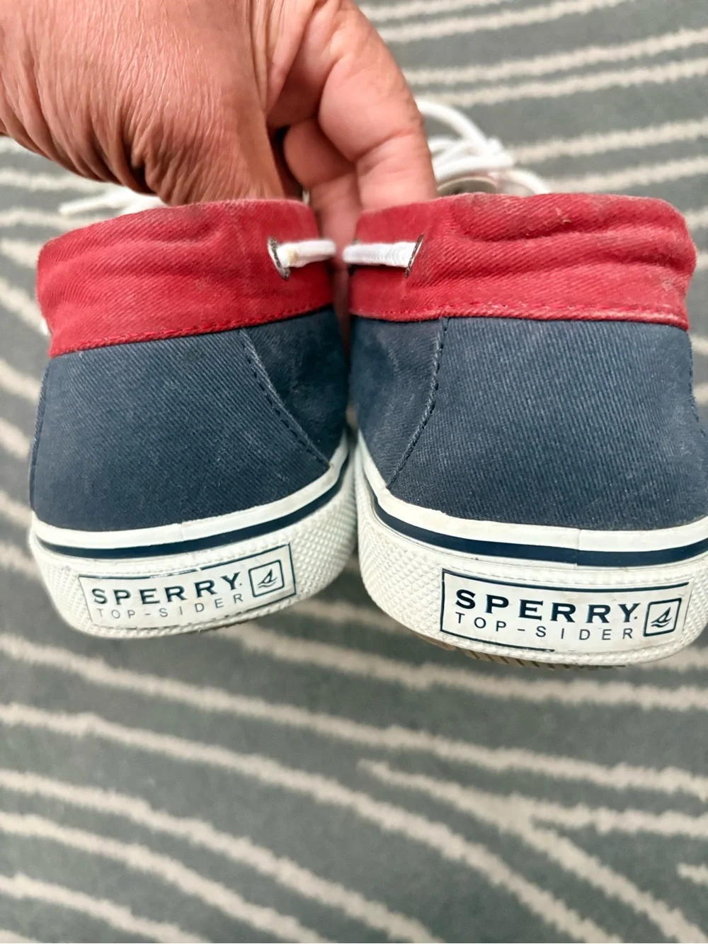 Sperry Red and Navy Two-Tone Men's Boat Shoes